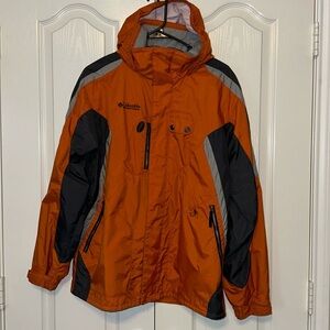 Columbia Interchange Youth Orange Jacket Size 18/20 With Hoodie